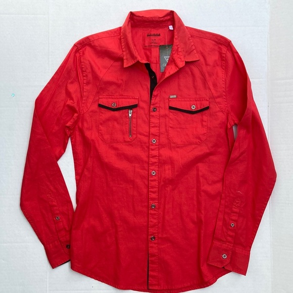 New GUESS Mens Button Up Shirt SZ S - Picture 1 of 7